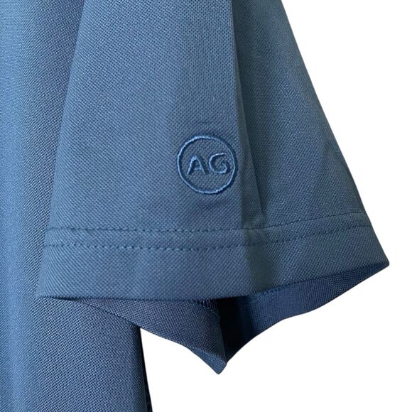 AG Adriano Goldschmied Polo Shirt Mens M Blue Short Sleeve Mesh Golf Green Label - Picture 6 of 9